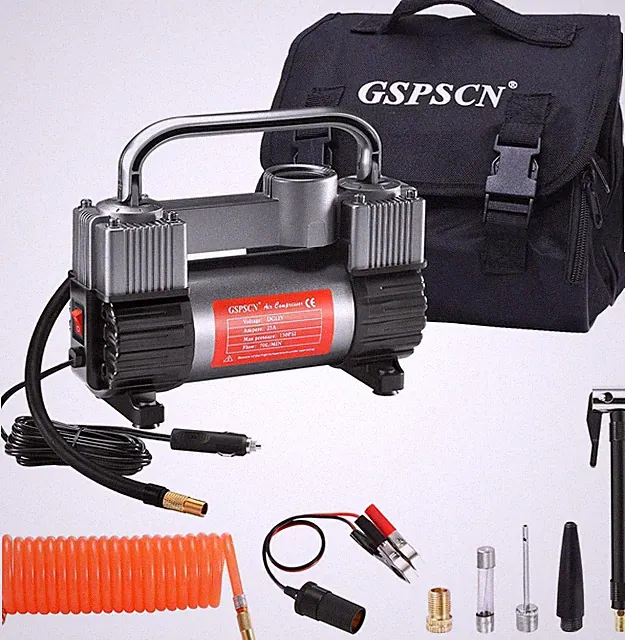 12V Air Compressor GSPSCN Double Cylinder 150PSI Heavy Duty