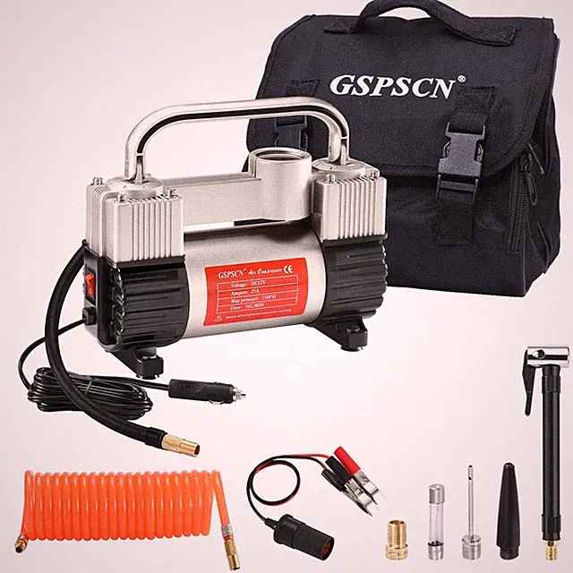 12V Heavy Duty Double Cylinder Tire Inflator 150PSI Air Compressor Pump 70L/Min