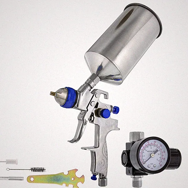 HVLP Spray Gun 1.8mm - Gravity Feed Paint Kit for Basecoat, Clearcoat, Primer