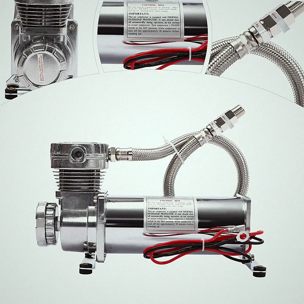 Portable Air Ride Suspension Compressor Air Compressor Kit Heavy Duty 200-300W