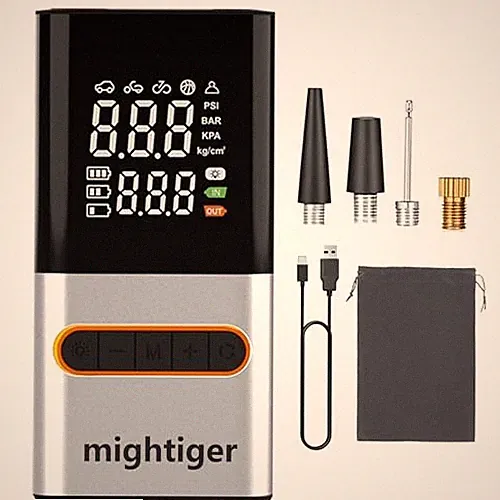 Tire Inflator Portable Air Compressor Cordless Mini Automatic Air Pump Silver