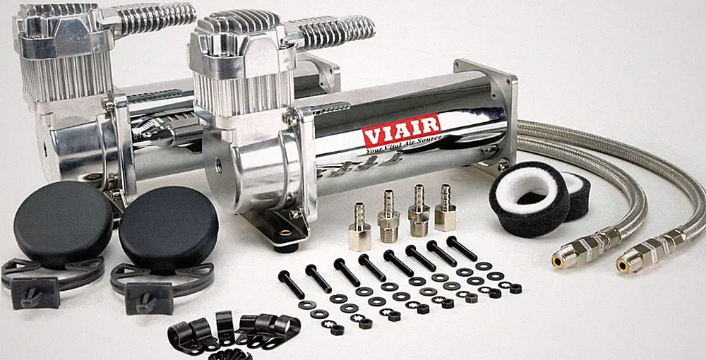 Viair 44432 Dual Chrome 444C High-Performance Air Compressor Value Pack (200 PSI